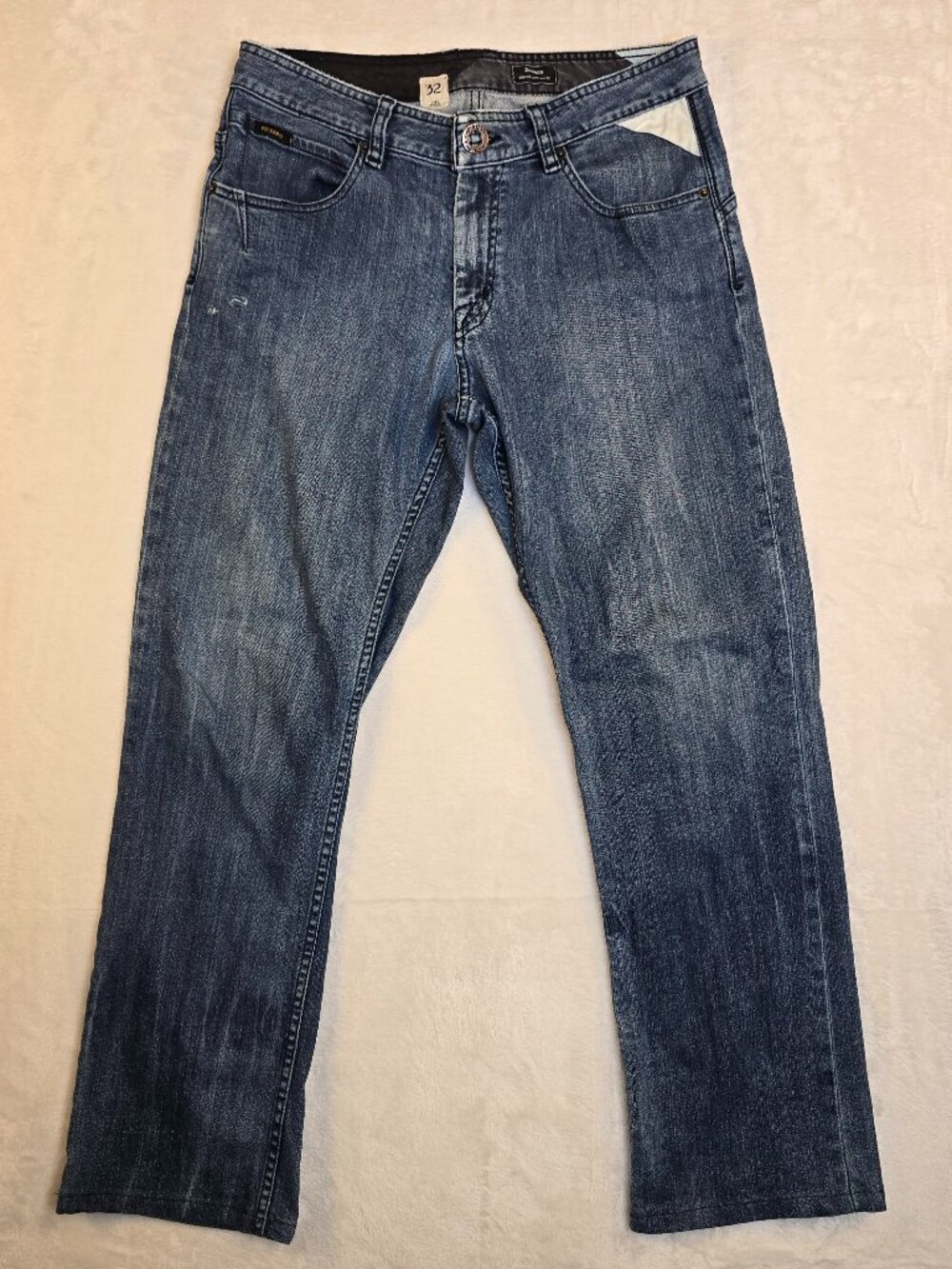 Volcom Jeans Mens 32x32 Blue Denim Straight Leg Classic Fit Genuine Brand Pants